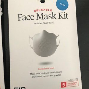 2 BRAND NEW UNOPENED GIR SILICONE FACE MASK KITS AZURE REUSEABLE WITH 5 FILTERS